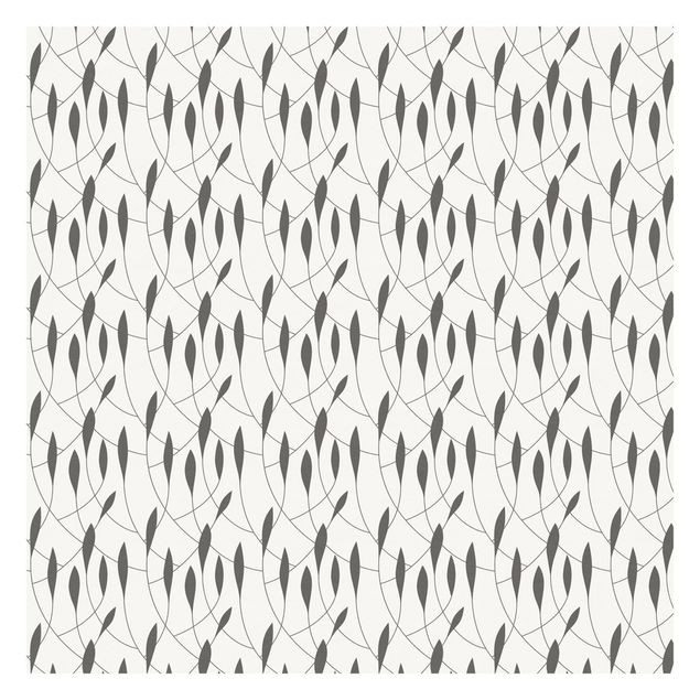 Papier peint - Natural Pattern Sweeping Leaves In Gray
