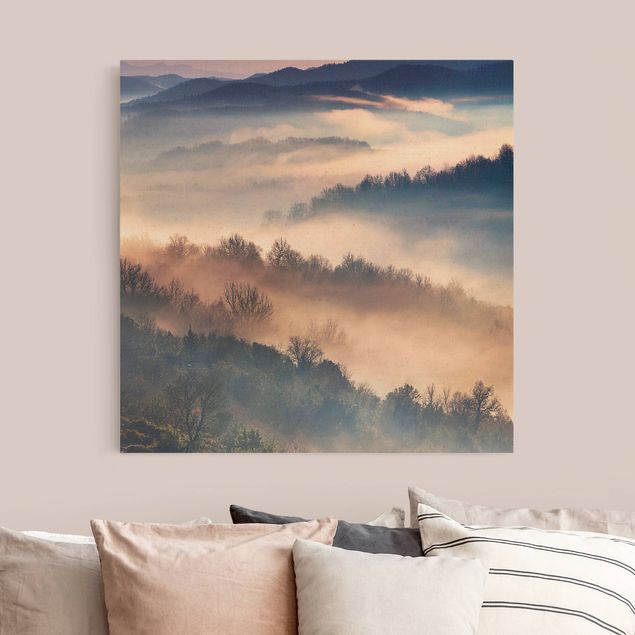 Tableaux paysage Brouillard au coucher du soleil