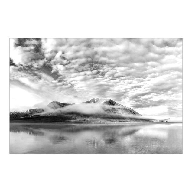 Papier peint panoramique Foggy Moutains Black And White