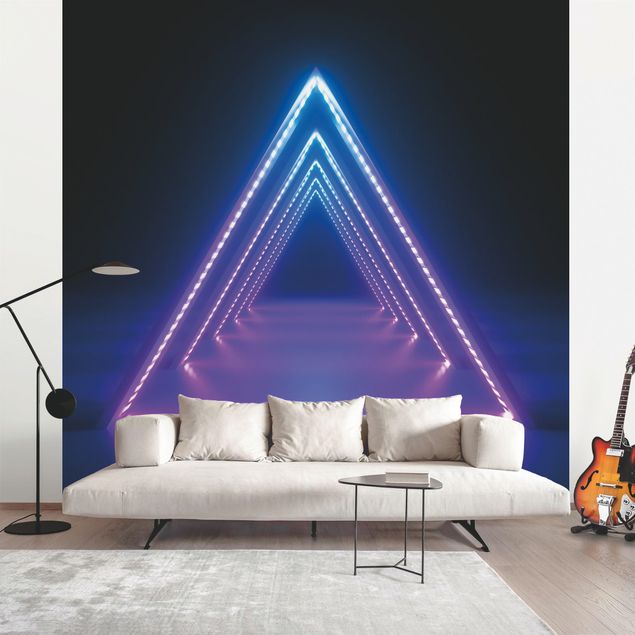 Papiers peints modernes Neon Triangle
