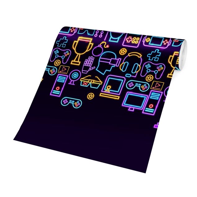 Papier peint - Neon Gaming Symbols