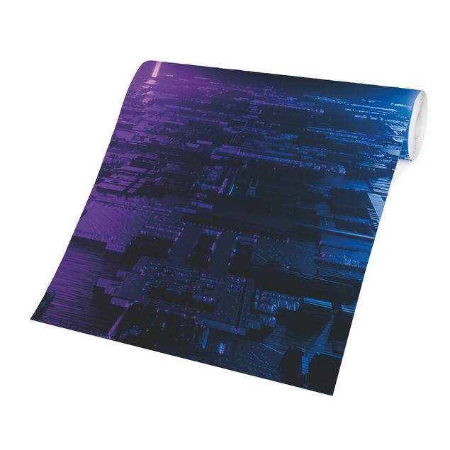Papier peint - Neon Lights In Purple And Blue