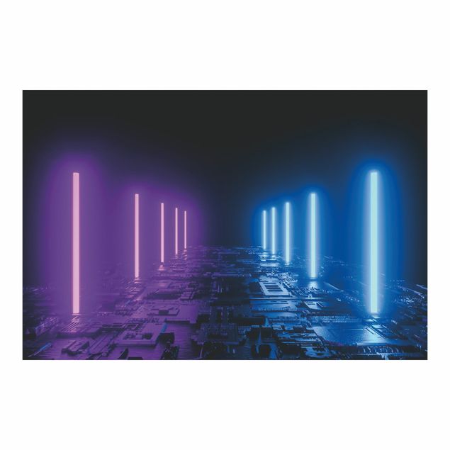 Papier peint - Neon Lights In Purple And Blue