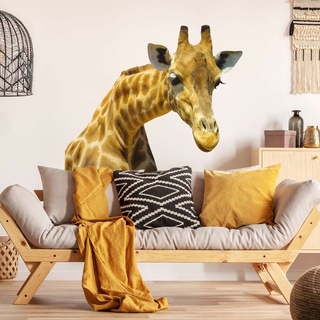 Stickers muraux animaux Girafe curieuse