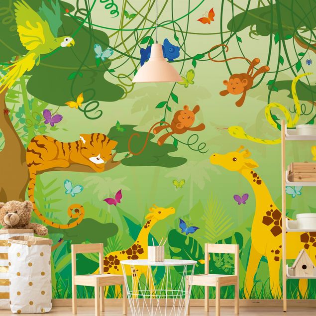 Papier peint panoramique girafe No.IS87 Jungle Game