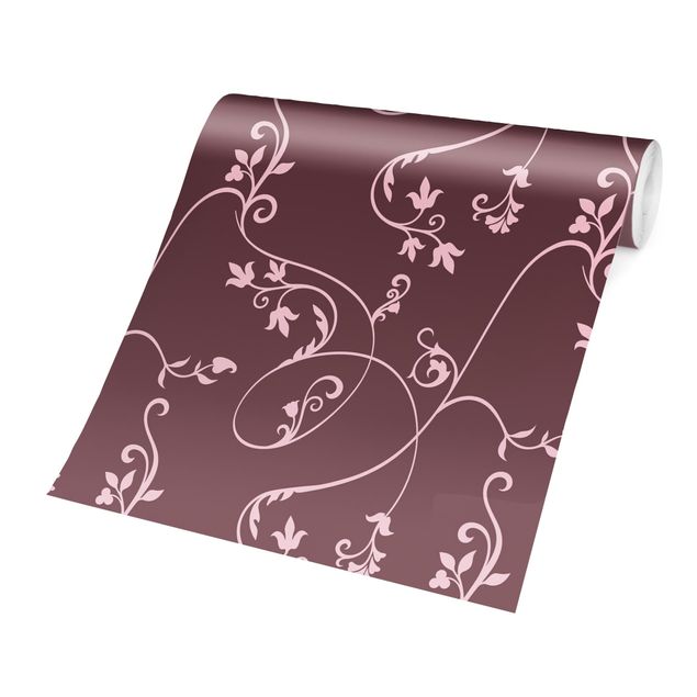 Papier peint à motifs No.TA104 Lierre grimpant vieux rose-rose clair