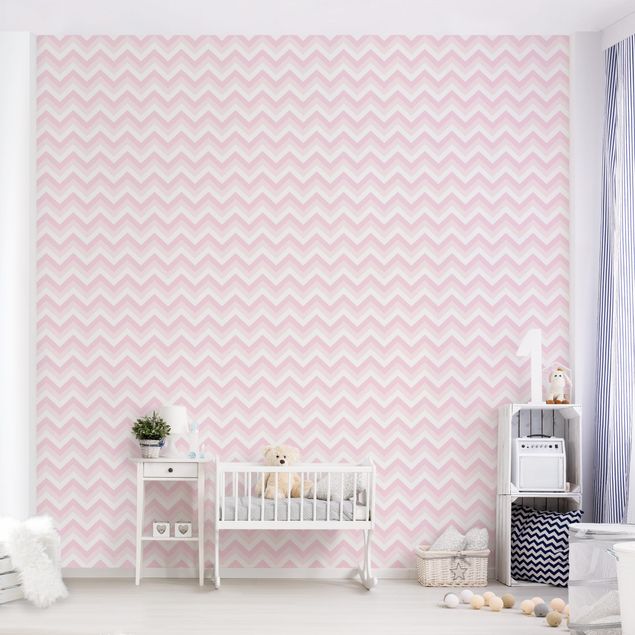Décoration chambre bébé No.YK37 Motif zigzag rose clair