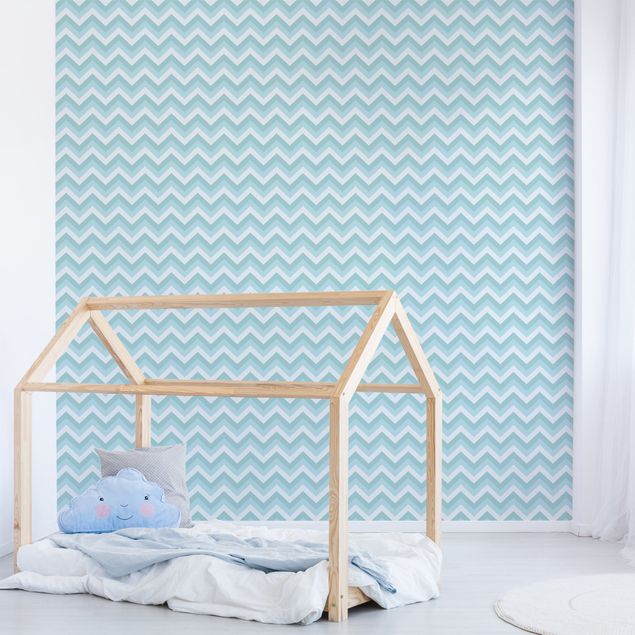Décoration chambre bébé No.YK39 Motif de zigzag bleu