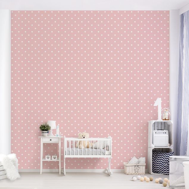 Décoration chambre bébé No.YK57 White Dots On Light Pink