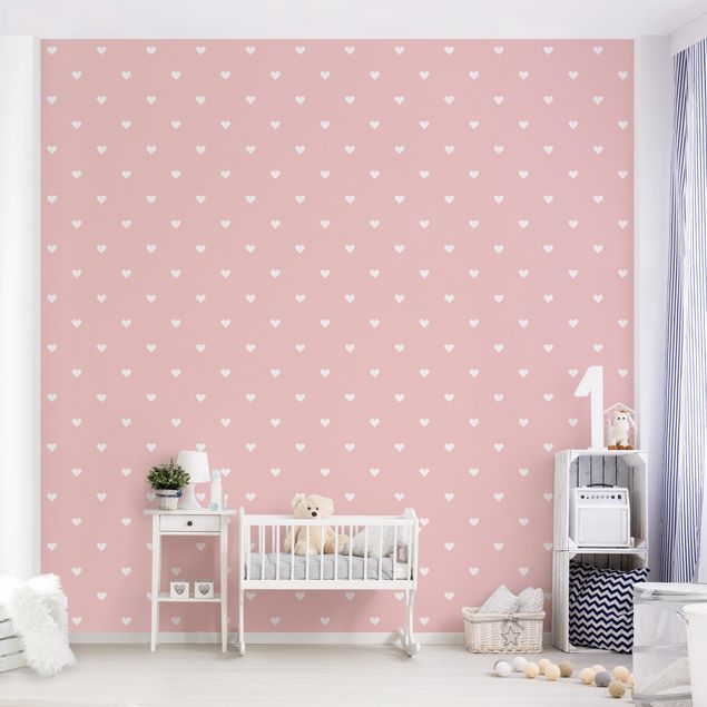 Décoration chambre bébé No.YK59 White Hearts On Pink