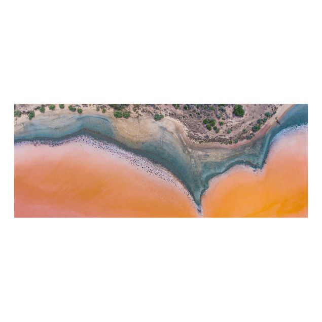 Tableau verre paysage Orange Lake Shore On Sardinia