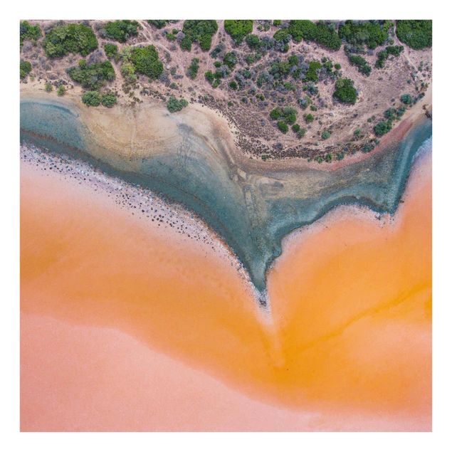 Tableau verre paysage Orange Lake Shore On Sardinia