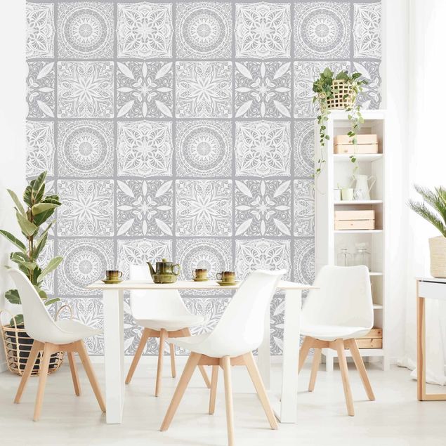 Tapisserie moderne Oriantal Mandala Pattern Mix With Grey