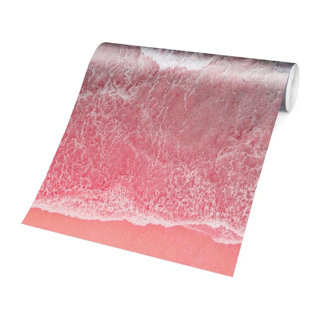 tapisserie panoramique Océan en rose
