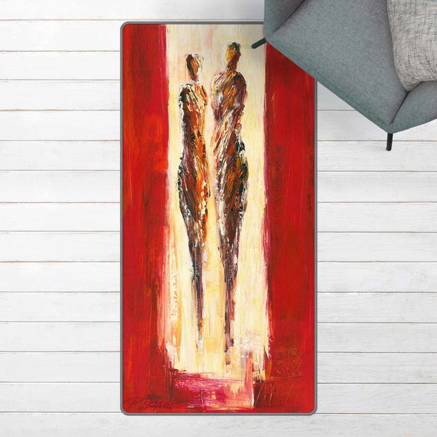 tapis abstrait Couple In Red