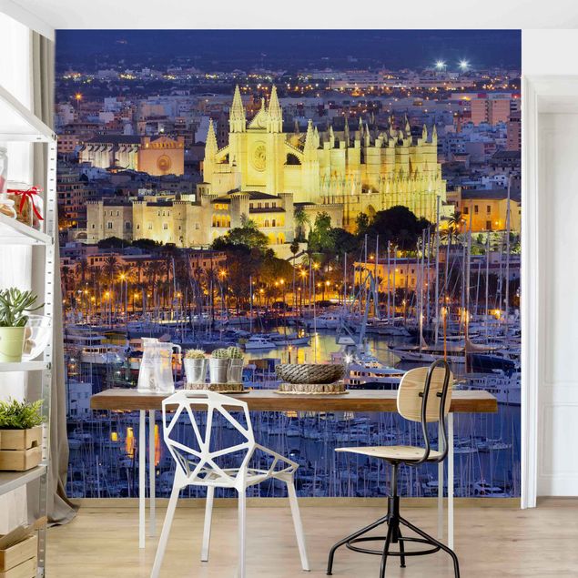 Papiers peints modernes Palma De Mallorca City Skyline et Port