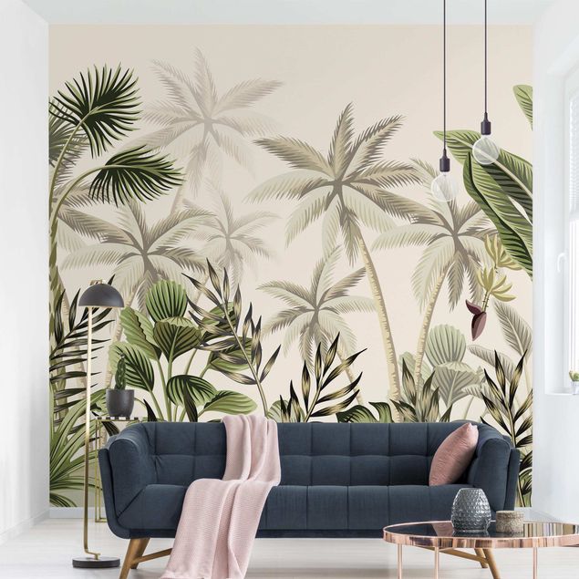 papier peint fleuri Palm Trees In The Jungle