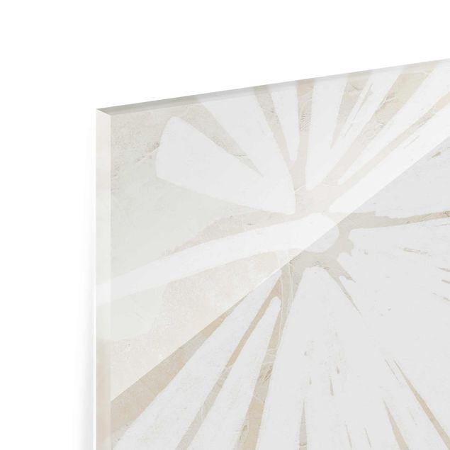 Glass print - Palm leaf Outlines On Linen