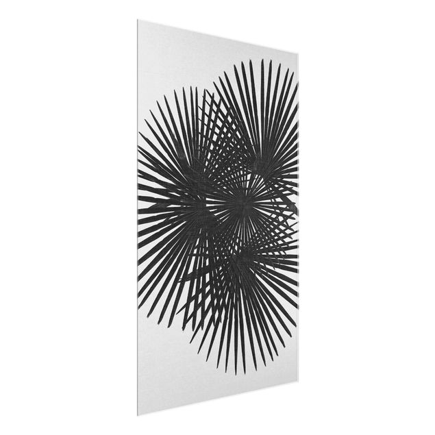 Tableaux moderne Feuilles de palmier en noir et blanc