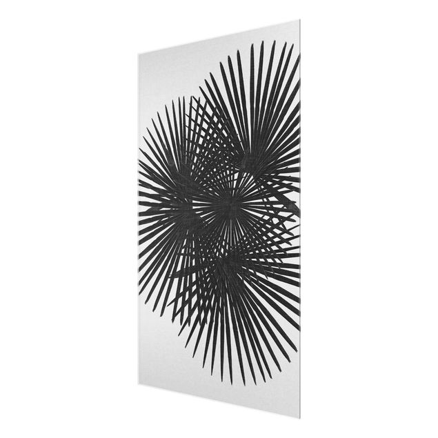 Tableaux muraux Feuilles de palmier en noir et blanc