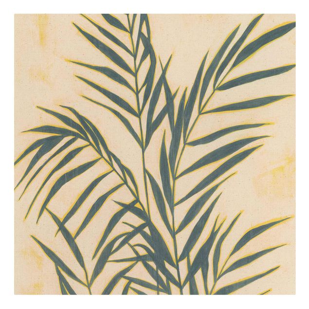Tableau couleur vert Feuilles de palmier à la lumière du soleil