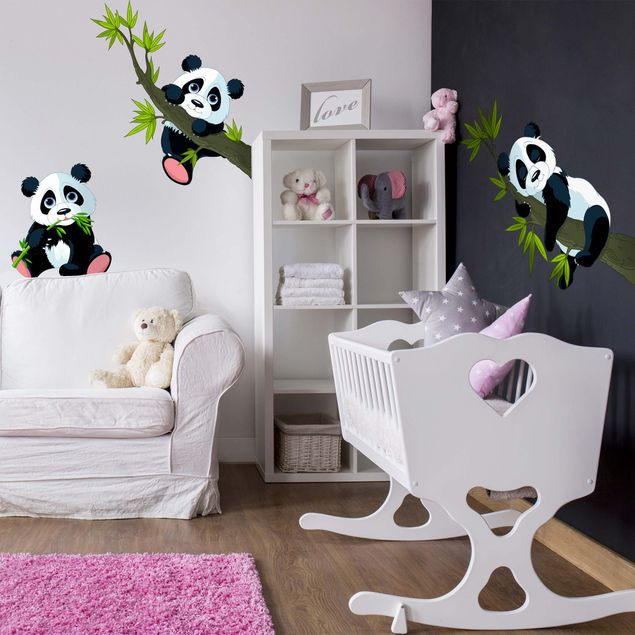 Stickers muraux arbres Panda set