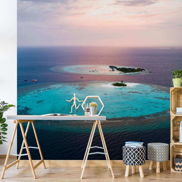 Papier peint panoramique paysage Paradis au milieu de l'océan