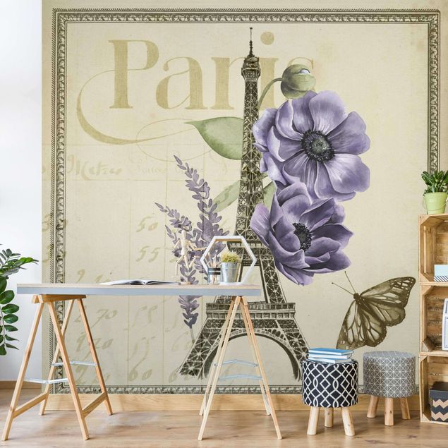 Papiers peints modernes Collage de Paris Tour Eiffel
