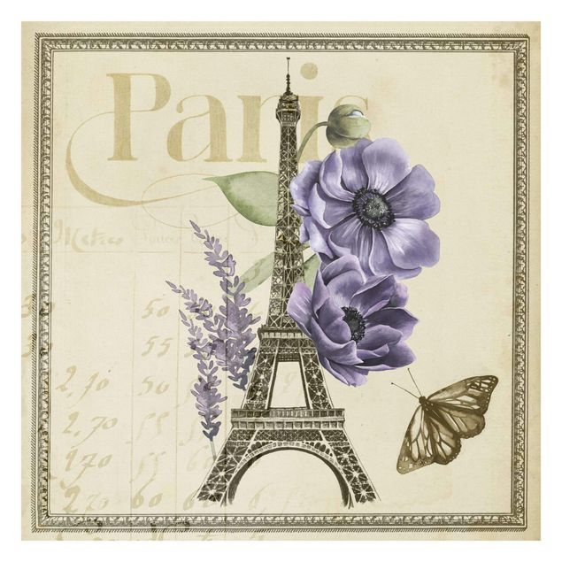tapisserie panoramique Collage de Paris Tour Eiffel