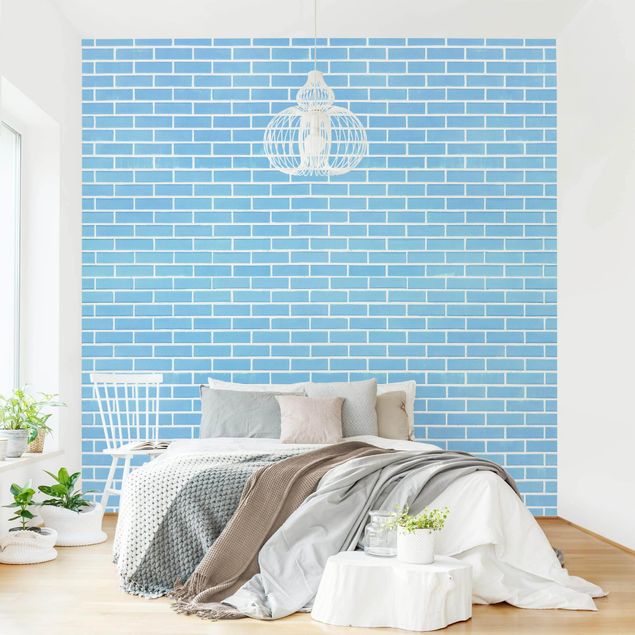 Papier peint brique Pastel Blue Brick Wall