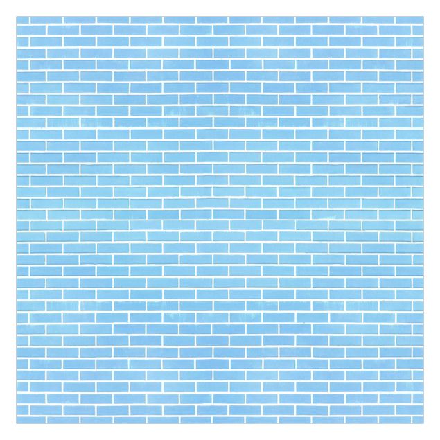 Papier peint bleu Pastel Blue Brick Wall