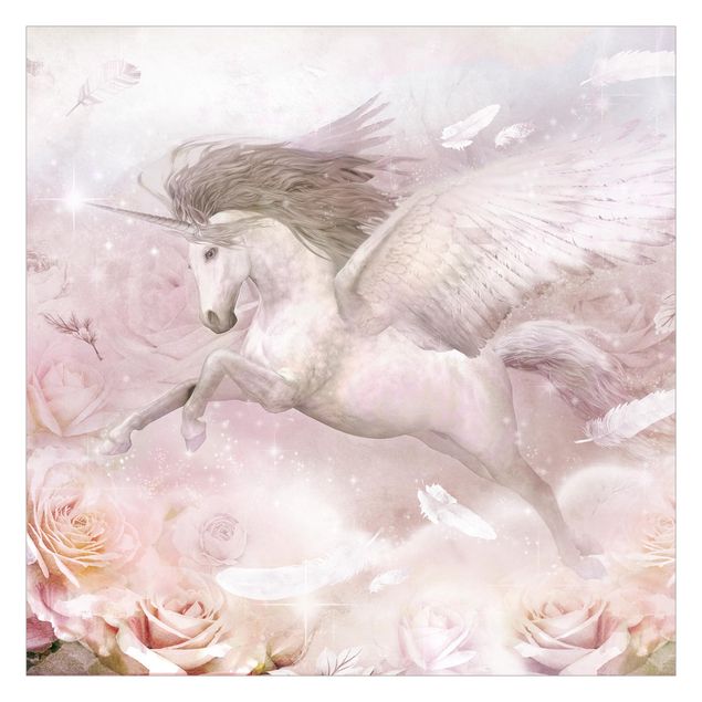 Papier peint panoramique Pegasus Unicorn With Roses