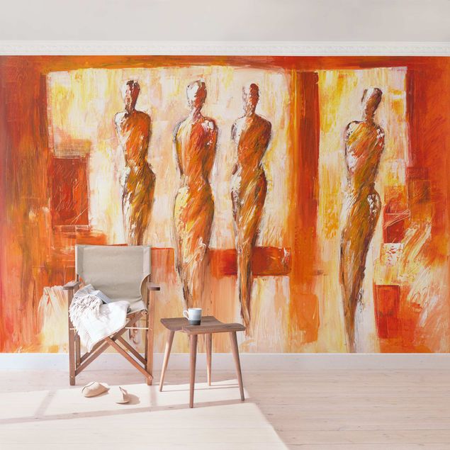 Tableaux de Petra Schüßler Quatre figures en orange