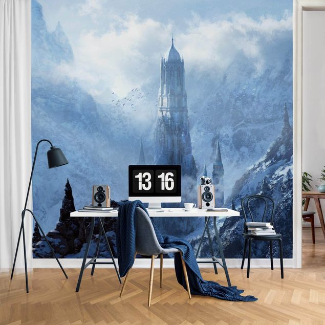 Papiers peints modernes Fantasy Castle In Snowy Landscape