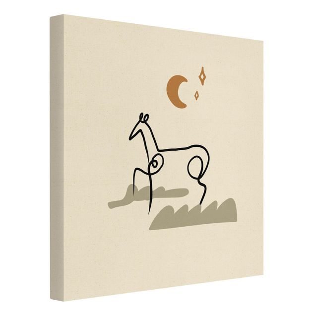 Tableau sur toile naturel - Picasso Interpretation - The Horse - Carré 1:1