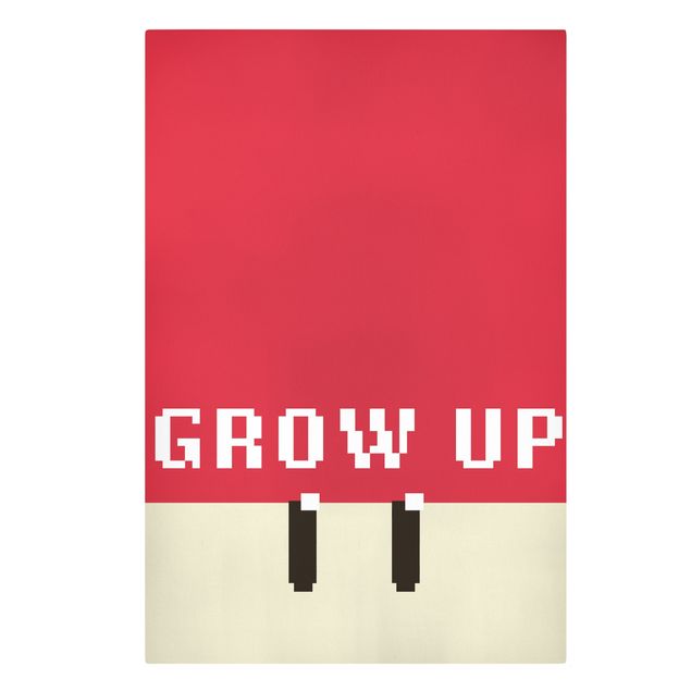 Tableaux muraux Pixel Text Grow Up In Red