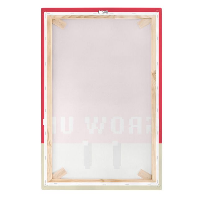 Tableau sur toile - Pixel Text Grow Up In Red
