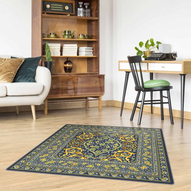 tapis style persan pas cher Magnificent Ornamental Rug Green