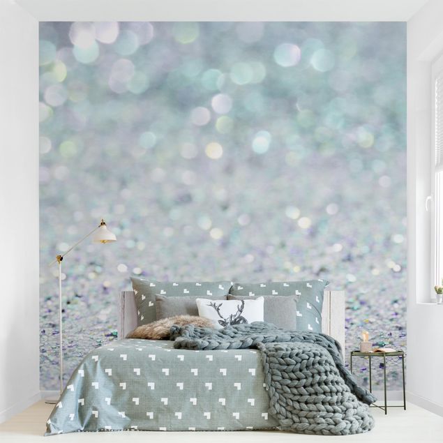 Papier peint industriel Princess Glitter Landscape In Mint Colour