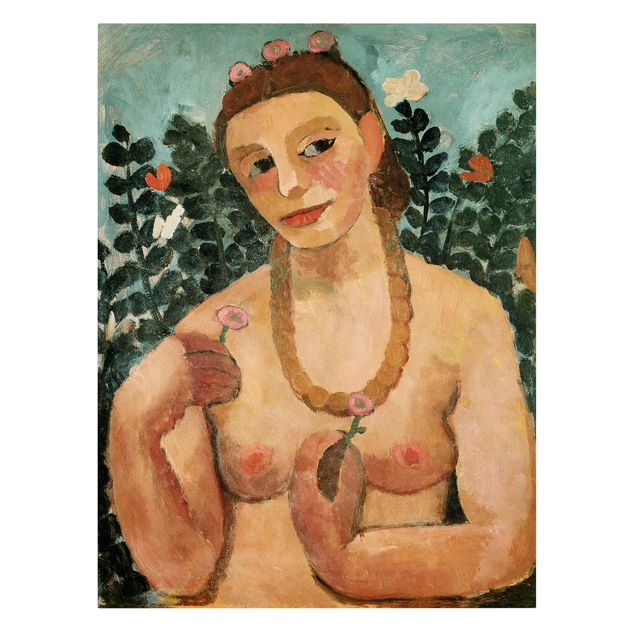Tableau portrait Paula Modersohn-Becker - Autoportrait avec collier d'ambre