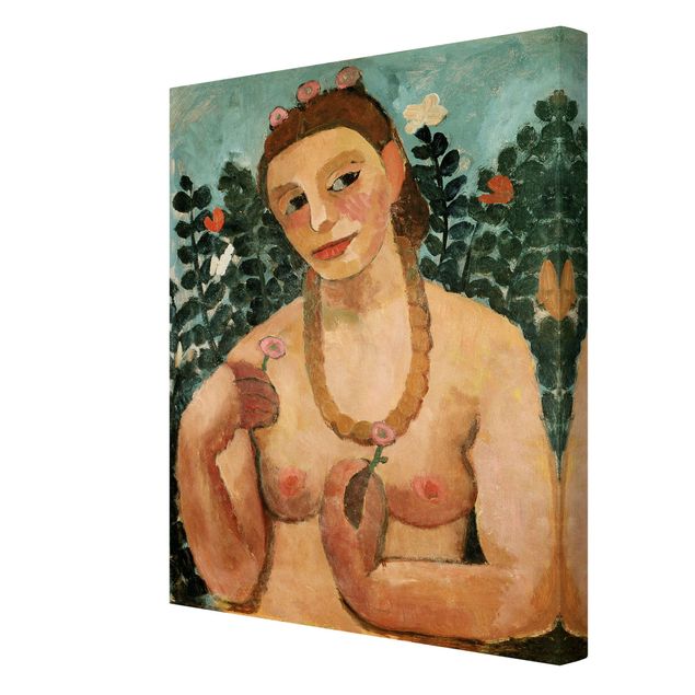 Tableaux reproduction Paula Modersohn-Becker - Autoportrait avec collier d'ambre