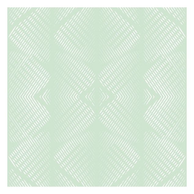 Papier peint vert Rhombic Pattern With Stripes In Mint Colour