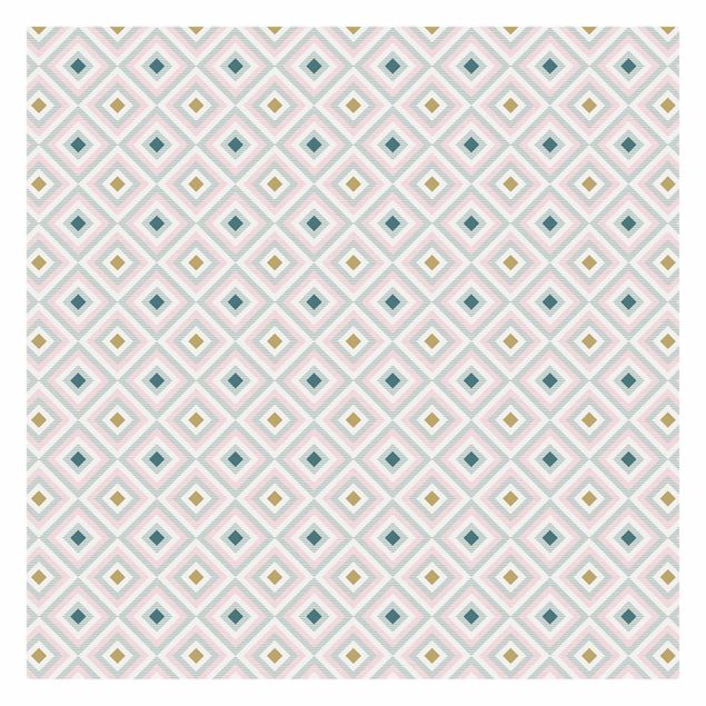 Papier peint panoramique Rhombic Pattern With Stripes In Shades Of Pink And Blue