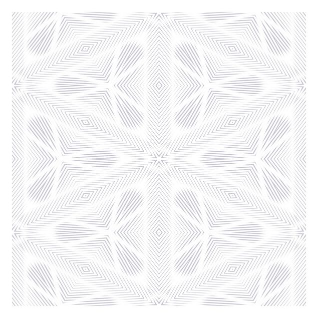 Tapisserie grise Rhombic Pattern With Stripes And Star In Grey