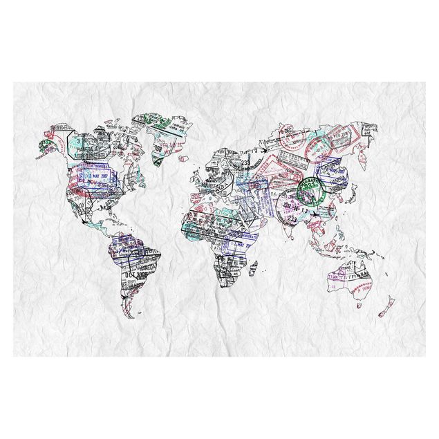 Papier peint - Passport Stamp World Map