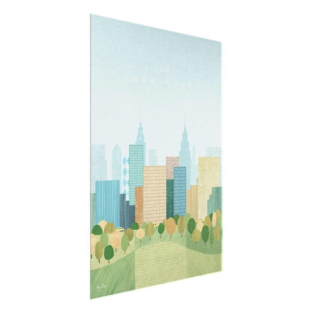 Tableaux en verre architecture & skyline Campagne touristique - New York automne