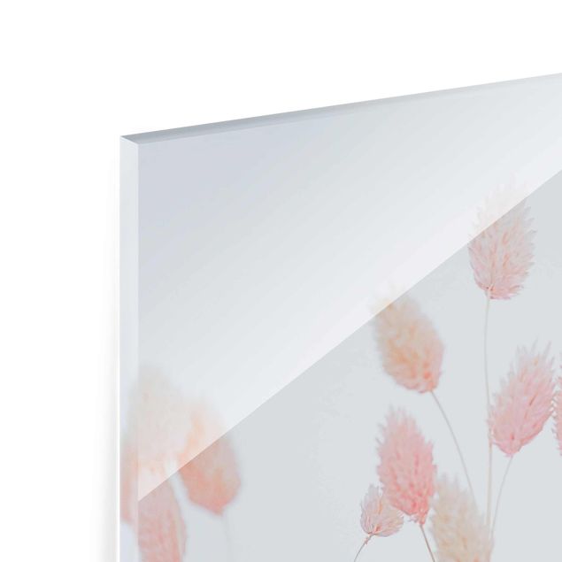 Glass print - Grass Tips In Pale Pink