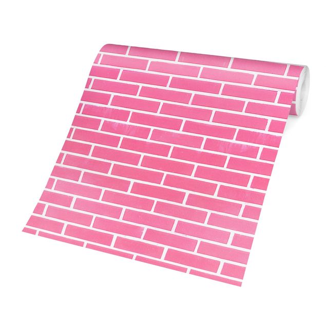 Papier peint pierre      Pink Brick Wall