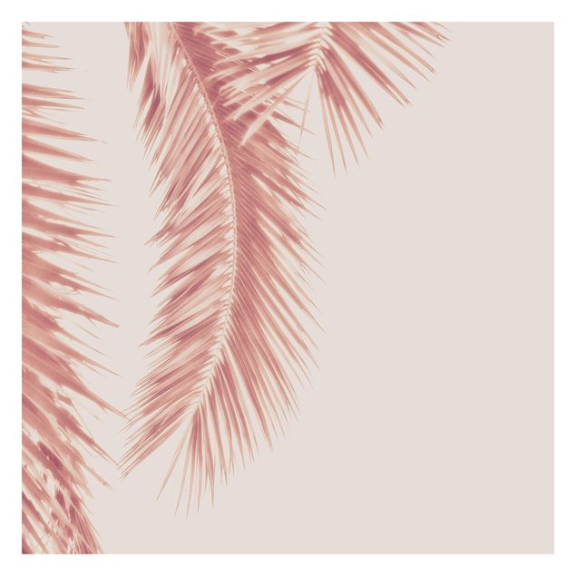 Papier peint panoramique paysage Rose Golden Palm Leaves