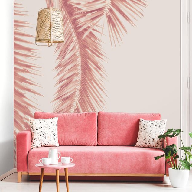 Papiers peints modernes Rose Golden Palm Leaves